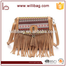 Alibaba Chine Engraving Tassel Cuir Femmes Sac Sac à main en cuir